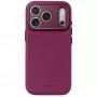 Decoded Leather Backcover - Lederhülle für iPhone 18 Pro / 17 Pro, kompatibel mit MagSafe (aubergine)
