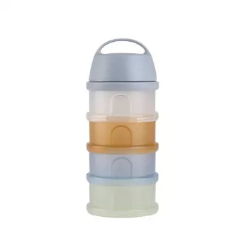 BEABA Milchpulverbehälter, 4 Fächer, “Translucent Pebble”