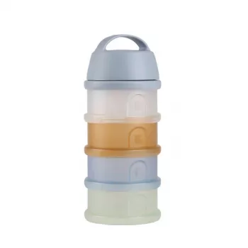 BEABA Milchpulverbehälter, 4 Fächer, “Translucent Pebble”