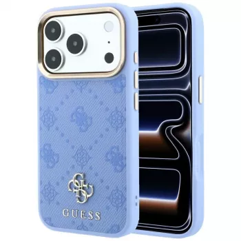 Guess Peony 4G Small Logo MagSafe Hülle für iPhone 18 Pro Max / 17 Pro Max, Hellblau