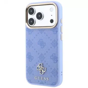 Guess Peony 4G Small Logo MagSafe Hülle für iPhone 18 Pro Max / 17 Pro Max, Hellblau