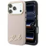 Karl Lagerfeld Handyhülle mit genarbter Oberfläche und Resin-Signatur-Logo, MagSafe, für iPhone 18 Pro / 17 Pro, Pink