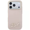 Karl Lagerfeld Handyhülle mit genarbter Oberfläche und Resin-Signatur-Logo, MagSafe, für iPhone 18 Pro / 17 Pro, Pink
