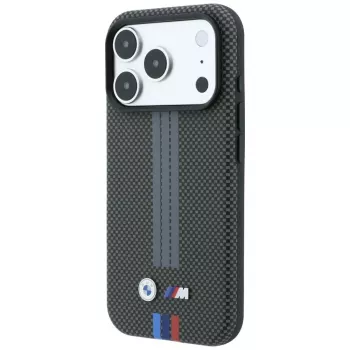 BMW M Quadrille Kevlar Tricolor Print Lines MagSafe Hülle für iPhone 18 Pro / 17 Pro, Anthrazit