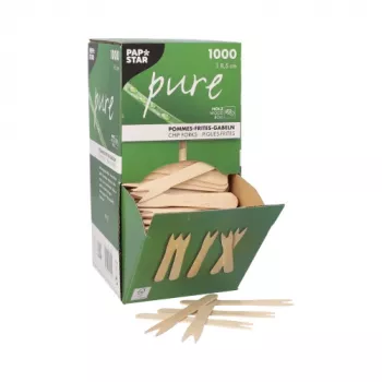 PAPSTAR pure Holzpommesgabeln, 1000 Stück