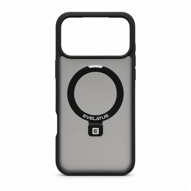 Evelatus Shield Hülle mit MagSafe & Stand für Apple iPhone 18 Pro Max, matter Ring, schwarz