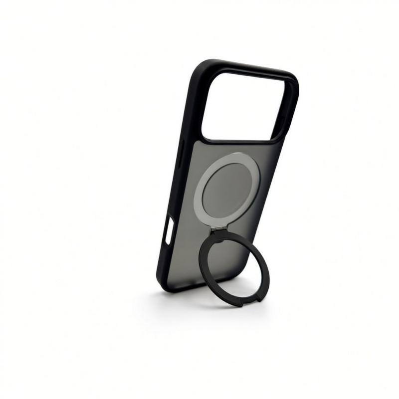 Evelatus Shield Hülle mit MagSafe & Stand für Apple iPhone 18 Pro Max, matter Ring, schwarz