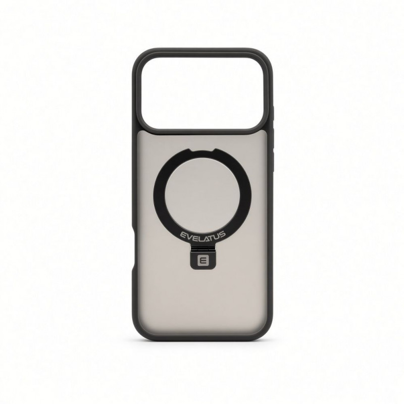 Evelatus Shield Hülle mit MagSafe & Stand für Apple iPhone 18 Pro Max, matter Ring, rauchgrau