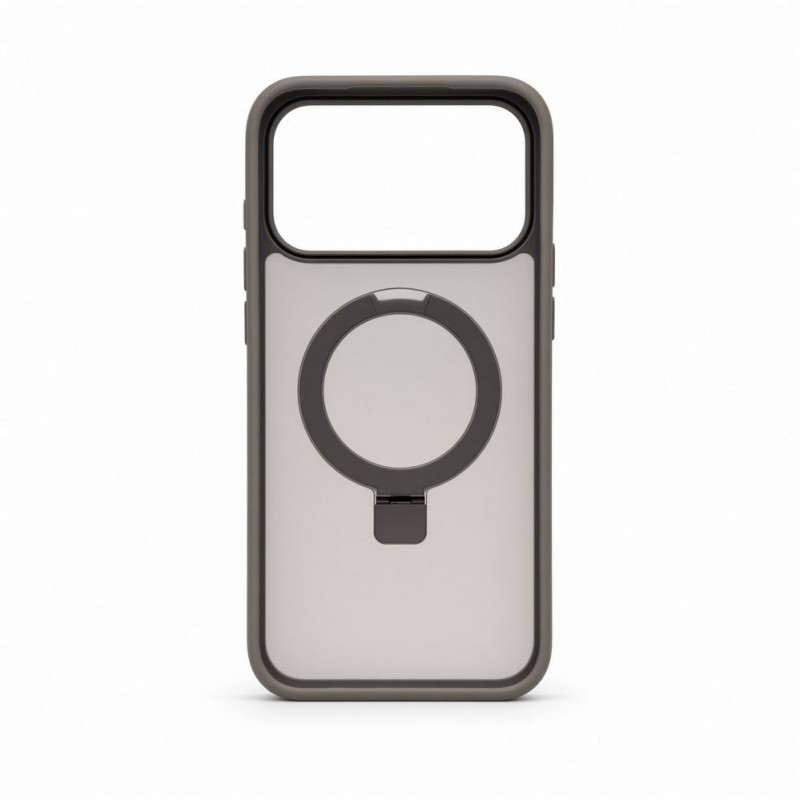 Evelatus Shield Hülle mit MagSafe & Stand für Apple iPhone 18 Pro Max, matter Ring, rauchgrau