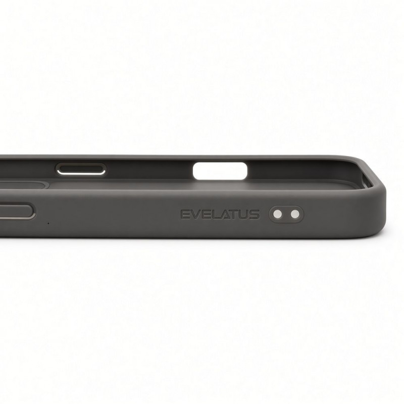 Evelatus Shield Hülle mit MagSafe & Stand für Apple iPhone 18 Pro Max, matter Ring, rauchgrau
