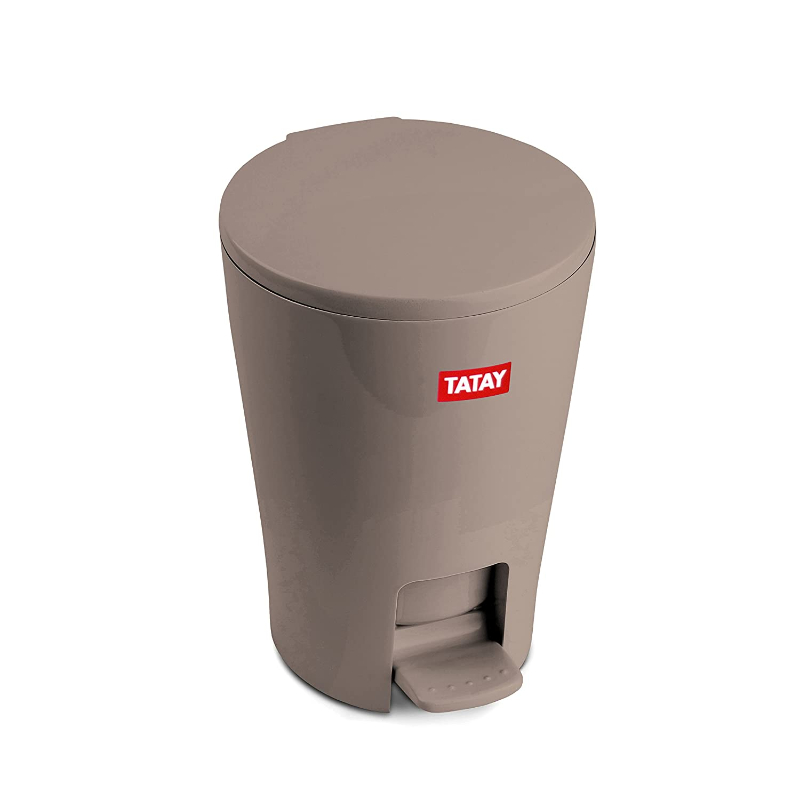Tatay Diabolo Badezimmer-Tretmülleimer, 5 l, braun