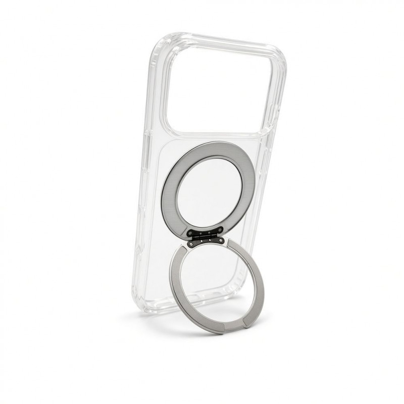 Evelatus Hybrid MagSafe Hülle mit 360 Metallständer für Apple iPhone 18 Pro Max, PC+TPU, transparent