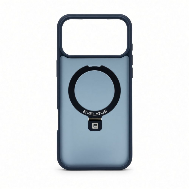 Evelatus Shield Hülle mit MagSafe & Stand für Apple iPhone 18 Pro, matter Ring, marineblau