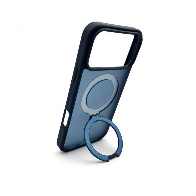 Evelatus Shield Hülle mit MagSafe & Stand für Apple iPhone 18 Pro, matter Ring, marineblau