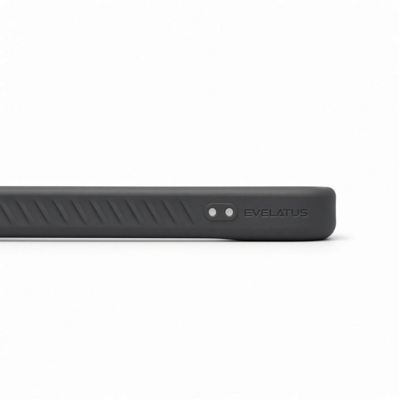 Evelatus Rubber beschichtete MagSafe Hülle mit Standfuß für Apple iPhone 18 Pro Max, Rauchgrau