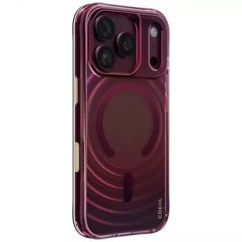 UNIQ Coehl Vela Hülle für iPhone 18 Pro / 17 Pro, magnetisches Laden, burgunderrot