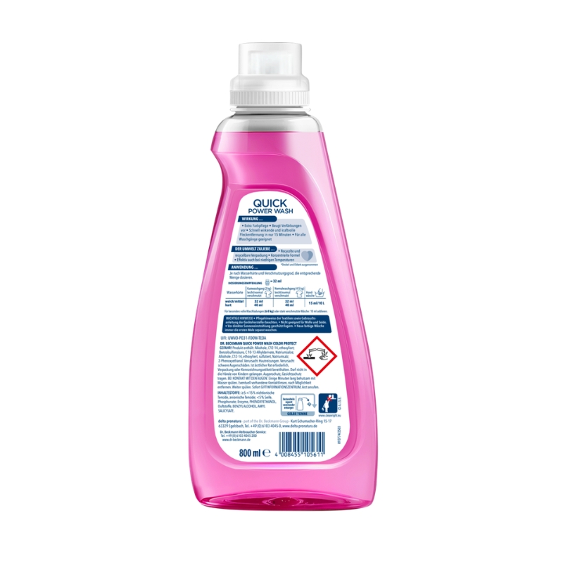 Dr.Beckmann Quick Power Wash Color Protect Flüssigwaschmittel, 800 ml