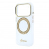 Guess HC MagSafe IML Ring Stand 360 Script Metal Logo Hülle für Apple iPhone 18 Pro, transparent