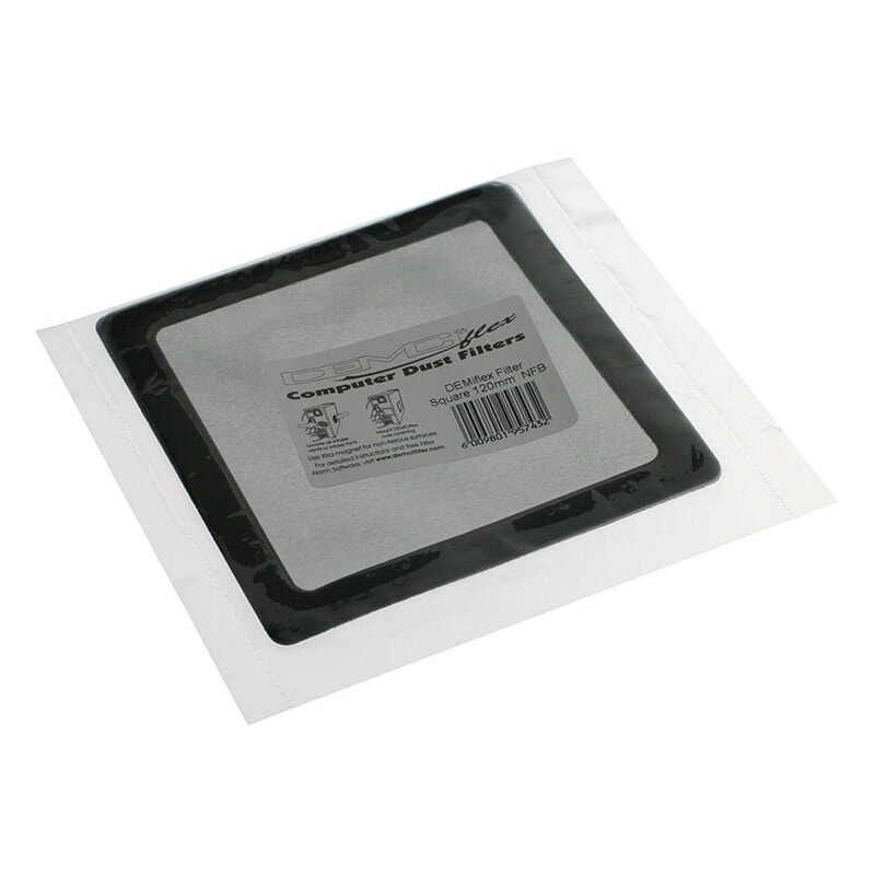 DEMCiflex Staubfilter 120 mm, quadratisch, schwarz (129,4 x 129,4 mm)