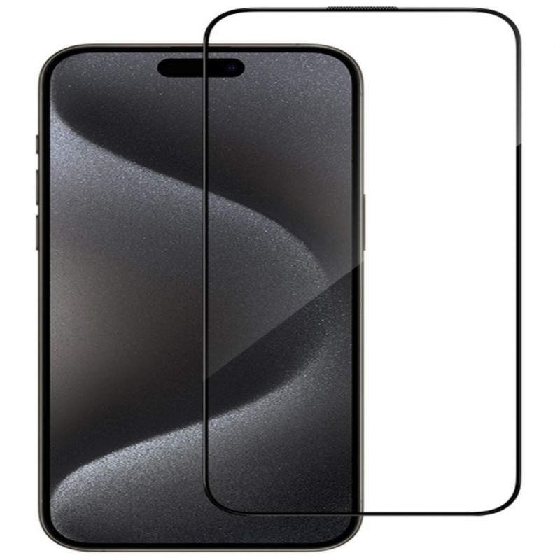 Connect 2.5D Full Cover Displayschutzglas für Apple iPhone 15, Japan Glue, Anti-Statik (CONAPP15FCGAS)