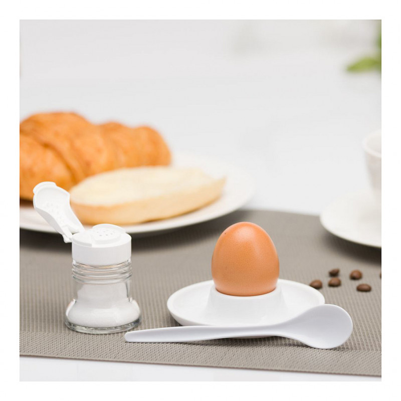 Westmark Eierlöffel, 6er-Set, 14,5 cm, weißer Kunststoff