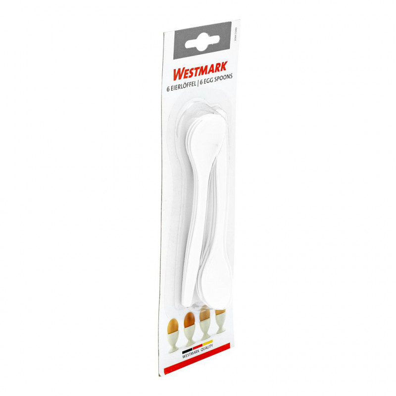 Westmark Eierlöffel, 6er-Set, 14,5 cm, weißer Kunststoff