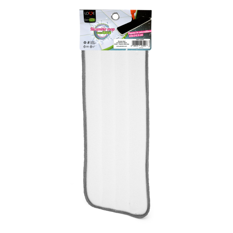 Giostyle Austauschbares Mikrofasertuch für Bodenbürste mit Sprüher 40cm