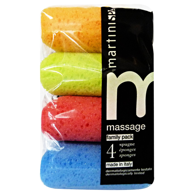 Martini Square Badeschwämme, verschiedene Farben, 4 Stk.