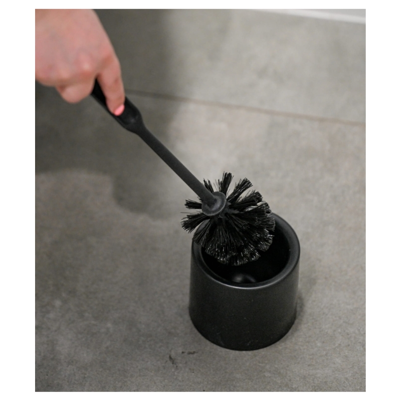 YORK Toilettenbürste mit Halterung MODERN schwarz