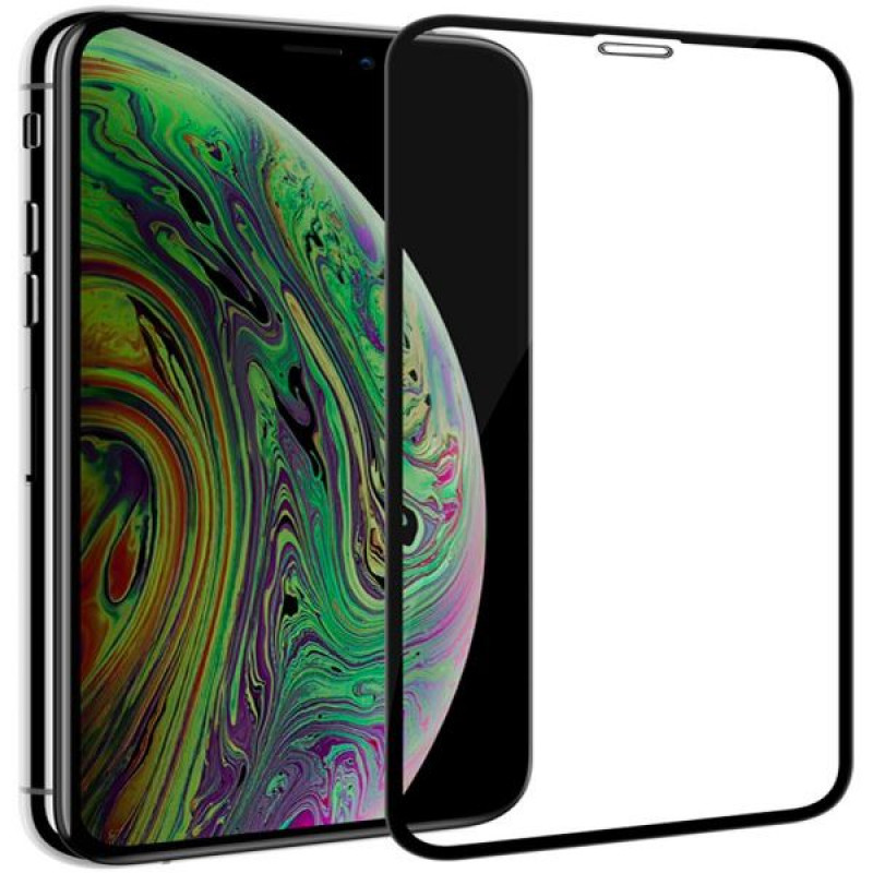 Evelatus Anti-Blue 2.5D Full Cover antistatischer Displayschutz aus gehärtetem Glas mit Blaulichtfilter für Apple iPhone X/XS/11 Pro (Japan Glue)