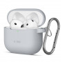 Tech-Protect Crayon Silicone Hook Hülle für Apple AirPods 4, Grau