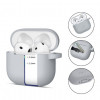 Tech-Protect Crayon Silicone Hook Hülle für Apple AirPods 4, Grau