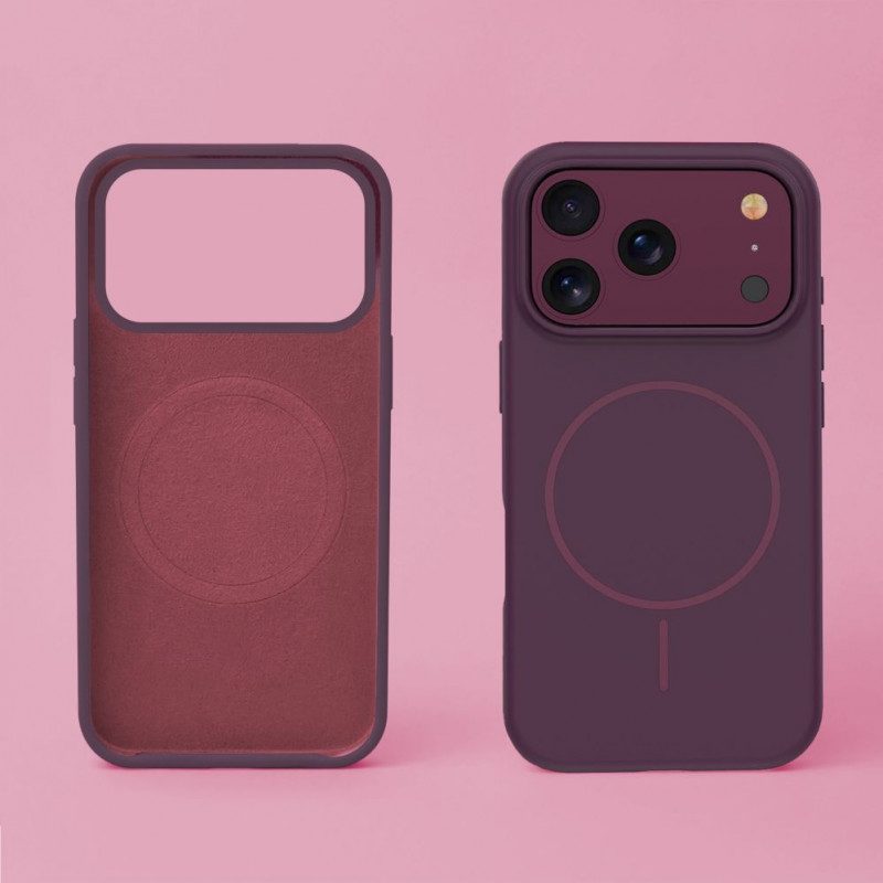 TFO Silicone Thin Mag Hülle für iPhone 17 Pro / iPhone 18 Pro 6.3 inch, Dunkelkirsche