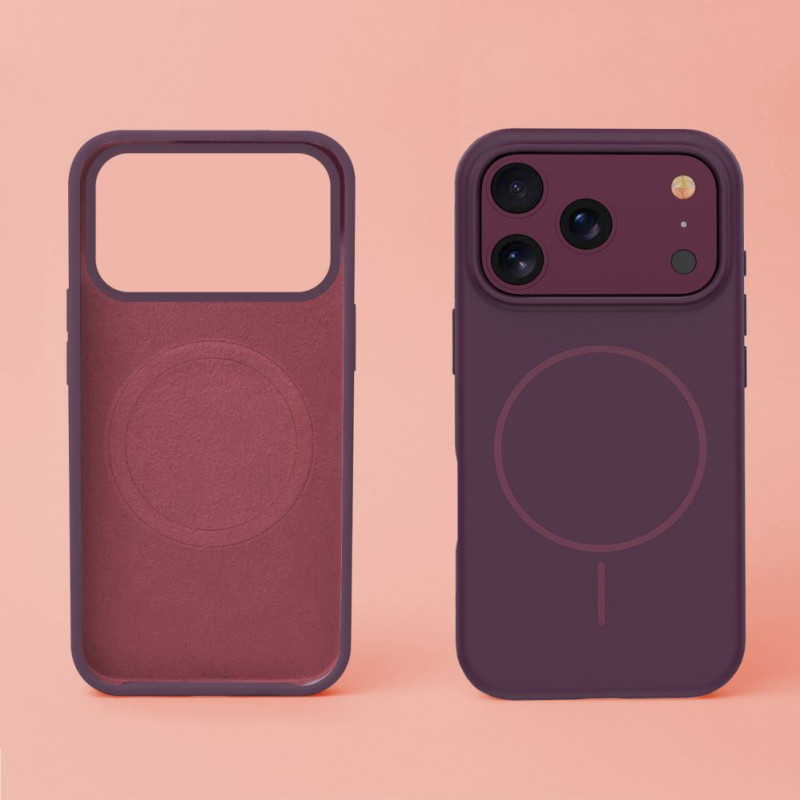 TFO Silicone Thin Mag Hülle für iPhone 17 Pro / iPhone 18 Pro 6.3 inch, Dunkelkirsche