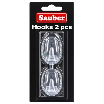 Sauber Oval Haken, 2 Stk., 3 x 4,7 cm, transparent