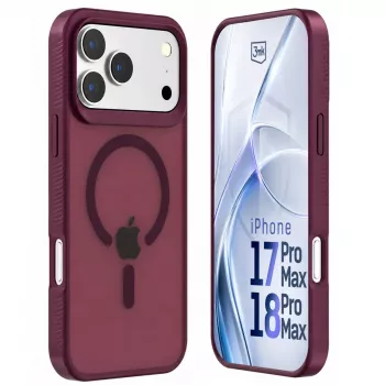3mk Hardy Hazy MagCase für Apple iPhone 17 Pro Max / 18 Pro Max, burgunder