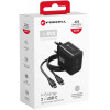 Forcell F-Energy GaN III VT-60 60W PD QC 4.0+ 2x USB-C Netzteil schwarz + USB-C-Kabel