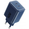 Forcell F-Energy GaN III VT-60 60W PD QC 4.0+ 2x USB-C Netzteil marineblau + USB-C Kabel