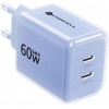 Forcell F-Energy GaN III VT-60 60W PD QC 4.0+ 2x USB-C Netzteil blau + USB-C Kabel