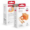 Forcell F-Energy GaN III VT-60 60W PD QC 4.0+ 2x USB-C Netzteil orange + USB-C Kabel