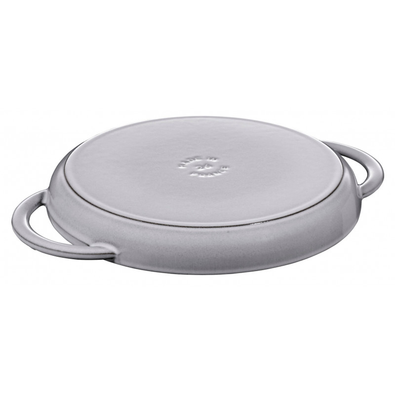 STAUB runde Grillpfanne aus Gusseisen mit zwei Griffen 40509-522-0 - graphit 26 cm