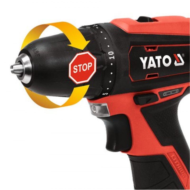 YATO YT-82901 Akku-Bohrschrauber, 12 V, 30 Nm, 1 x 2,0 Ah Li-Ion