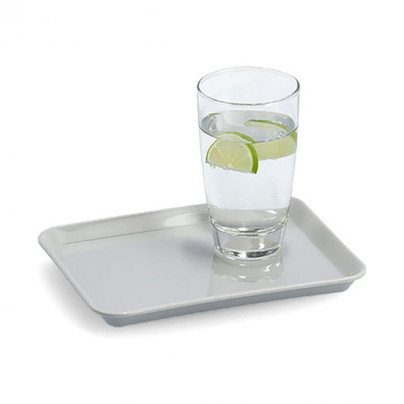 Zeller Tablett 26694, 24 x 18 cm, Kunststoff, grau, rechteckig