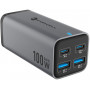 Forcell F-Energy GaN III VT-49 Tischladegerät, 2x USB-C + 2x USB-A, PD, QC 4.0, 100 W, Grau