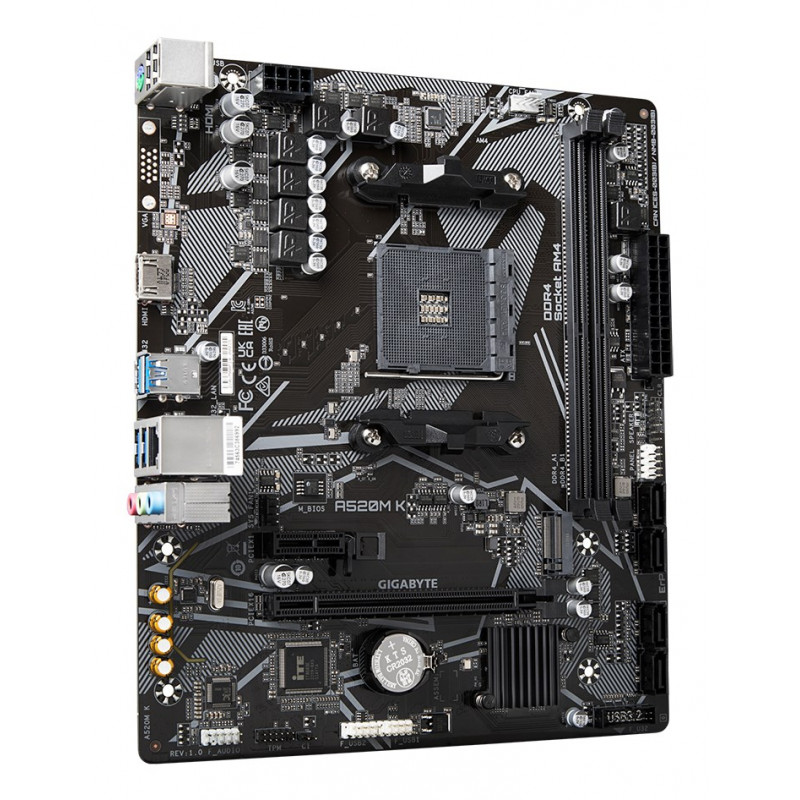 Gigabyte A520M K Mainboard, AMD A520, AM4, mATX