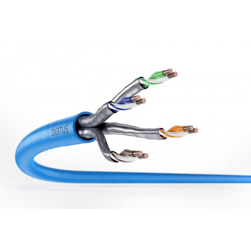 Digitus Cat6a U/FTP Installationskabel, 100 m, Blau, LSZH, Simplex