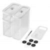 ZWILLING 1026082 rechteckige Aufbewahrungsbehälter für Lebensmittel, 5,4 l, transparent/weiß, 5 Stk.