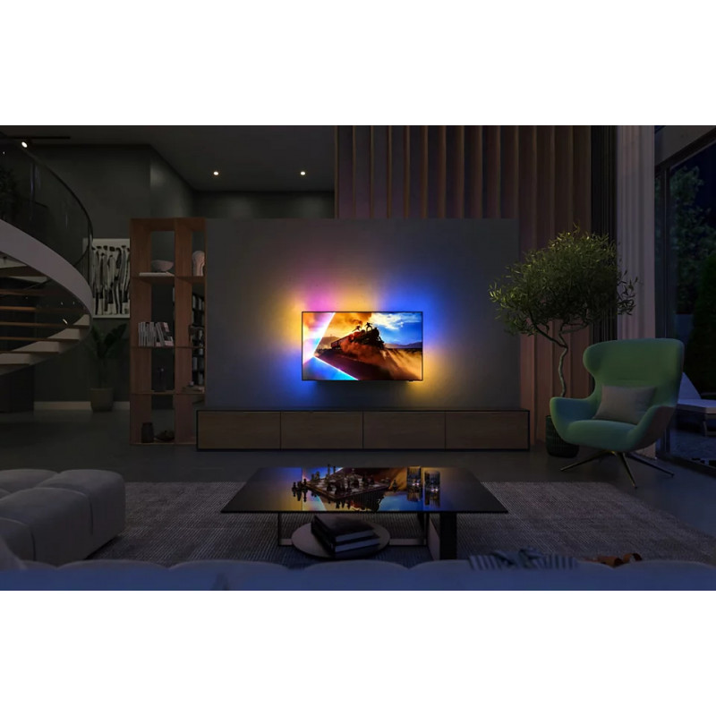 Philips 65OLED761/12 65 inch (164 cm) 4K UHD TV, Ambilight 3-seitig, 120 Hz, Schwarz