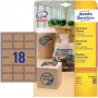 Avery Zweckform L7110-25 Etiketten, permanent haftend, Naturbraun, 62 x 42 mm, 450 Stk. (25 Blatt x 18)