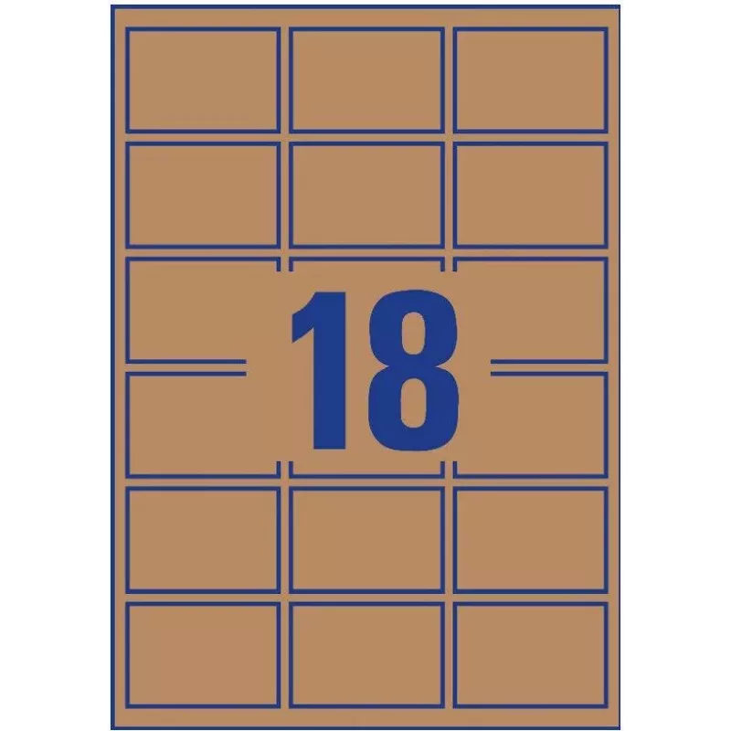 Avery Zweckform L7110-25 Etiketten, permanent haftend, Naturbraun, 62 x 42 mm, 450 Stk. (25 Blatt x 18)